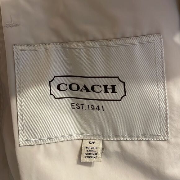 Coach Cream and Green Rain Jacket Slicker - Picture 5 of 7